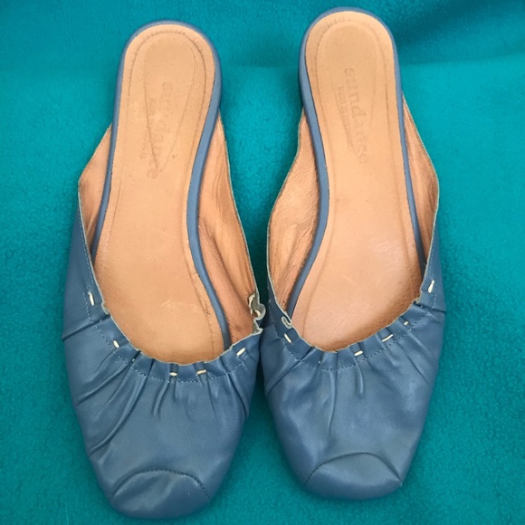 Sundance Shoes - Sundance Blue Leather Ballet-Style Slides Sz 42
